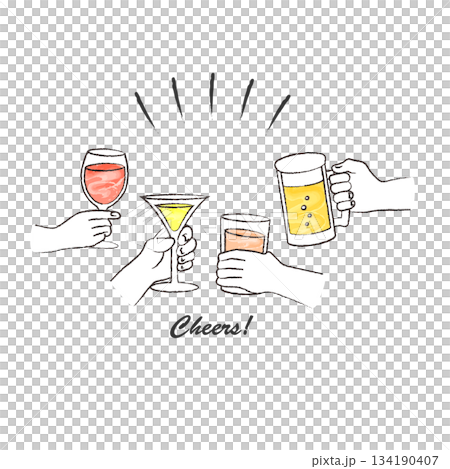 飲酒聚會:祝酒插圖 飲酒聚會:祝酒插圖 134190407