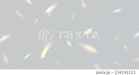 Light effect and zigzag ribbon falling from above on beam, swirl vector. 134191123