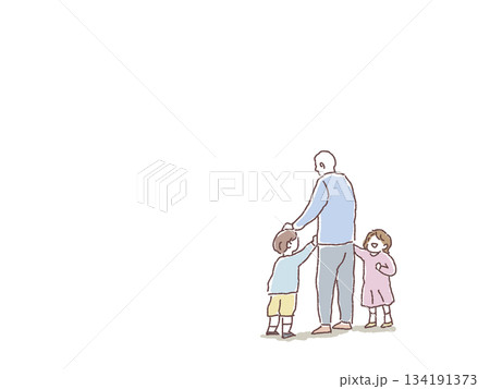高齢男性と子供たち 高齢男性と子供たち 134191373