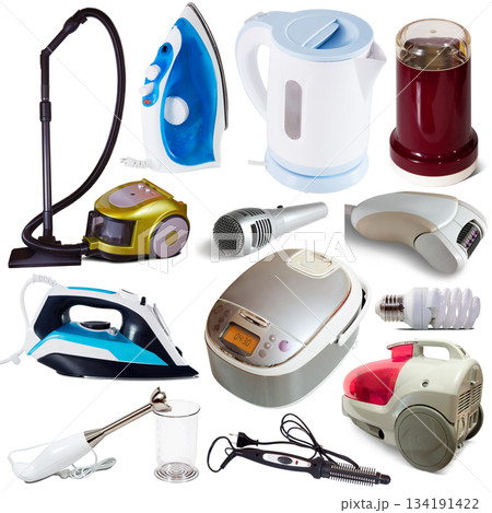 Set of household appliances. Isolated on white background with clipping path Set of household appliances. Isolated on white background with clipping path 134191422