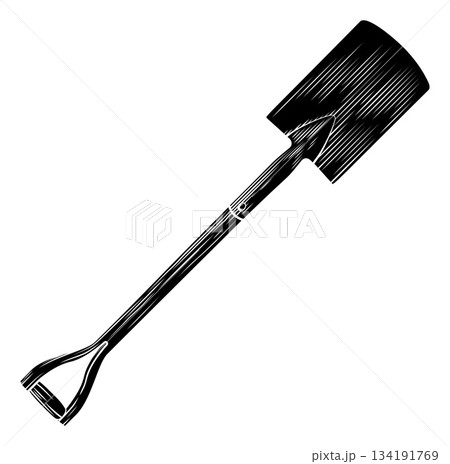 Vintage Woodcut Gardening Shovel Garden Spade Tool Vintage Woodcut Gardening Shovel Garden Spade Tool 134191769