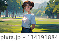 公園の少女 134191884