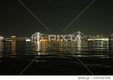 お台場レインボーブリッジの夜景 134192509