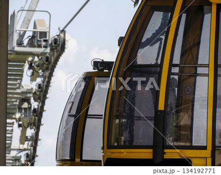 gondola lift in dolomites detail gondola lift in dolomites detail 134192771