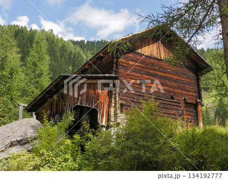 Watermill in dolomites mountains detail 134192777