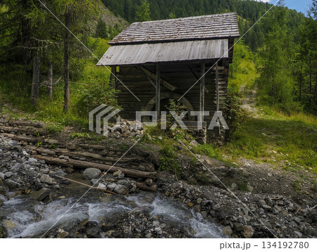 Watermill in dolomites mountains detail Watermill in dolomites mountains detail 134192780