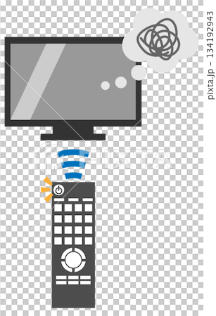 圖示：即使按下電視遙控器上的電源按鈕，電視機也無法開機。 134192943