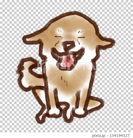 Brush-drawn airplane-eared dog (colored) Brush-drawn airplane-eared dog (colored) 134194327