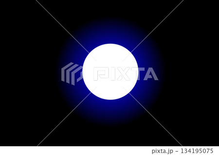 Futuristic White Energy Orb with Blue Glow on Dark Tech Background. 134195075