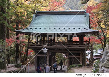 秋の四国霊場第88番札所「大窪寺」二天門と紅葉 秋の四国霊場第88番札所「大窪寺」二天門と紅葉 134195167