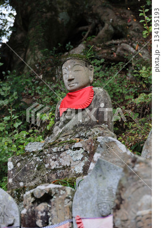 四国霊場第88番札所「大窪寺」、納経所から大師堂へ向かう道の山側にある新四国八十八ヶ所石仏 134195193