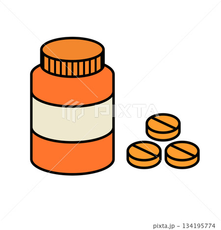 サプリメントと錠剤のアイコン 134195774