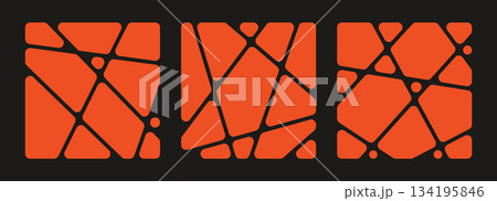set of abstract poster background with orange liquid connected circle dots. metaballs pattern, abstract geometric shapes collection. Point movement flat icon,frame collage for photo set of abstract poster background with orange liquid connected circle dots. metaballs pattern, abstract geometric shapes collection. Point movement flat icon,frame collage for photo 134195846