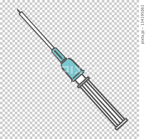 Illustration of an indwelling needle (venous catheter, Surflow) Illustration of an indwelling needle (venous catheter, Surflow) 134195861