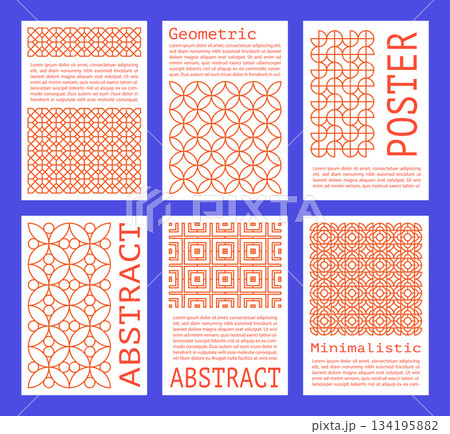 set of vibrant abstract poster with geometric, liquid connected dots and line shapes. modern seamless background pattern design set of vibrant abstract poster with geometric, liquid connected dots and line shapes. modern seamless background pattern design 134195882