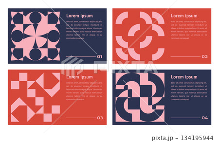 Set of geometric shapes. line and abstract pattern background. Collection of blue modern design for cards, invitation, branding, banner Set of geometric shapes. line and abstract pattern background. Collection of blue modern design for cards, invitation, branding, banner 134195944
