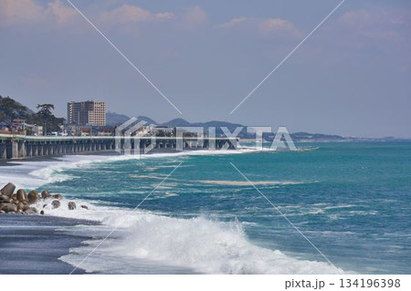 神奈川県 西湘 パーキングエリアからの景色 神奈川県 西湘 パーキングエリアからの景色 134196398