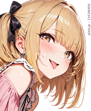 地雷系ファッションの女の子が煽ってくるイラスト 134196409