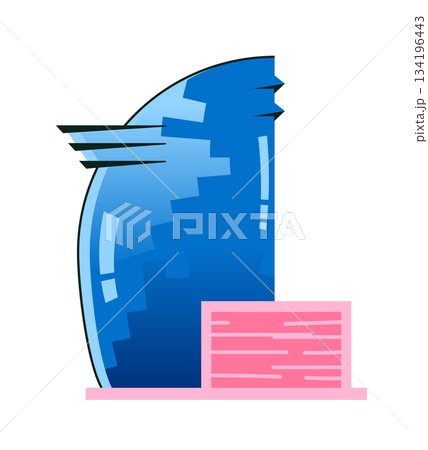 Barceloneta Beach in Spain - colorful flat design style object Barceloneta Beach in Spain - colorful flat design style object 134196443