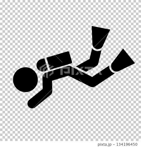 Scuba Diving Pictogram 134196450