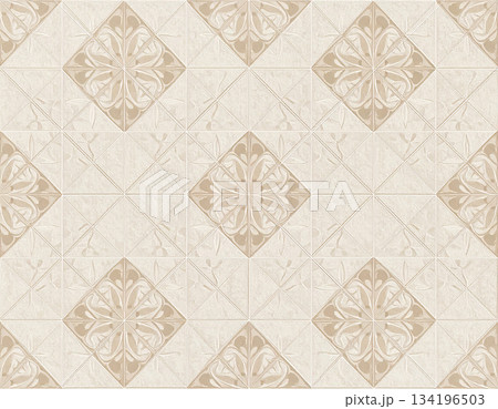 Textured wall. Ceramic tiles with geometric patterns. Material for interior in natural color. Texture of building materials. Design mockup and background. Textured wall. Ceramic tiles with geometric patterns. Material for interior in natural color. Texture of building materials. Design mockup and background. 134196503