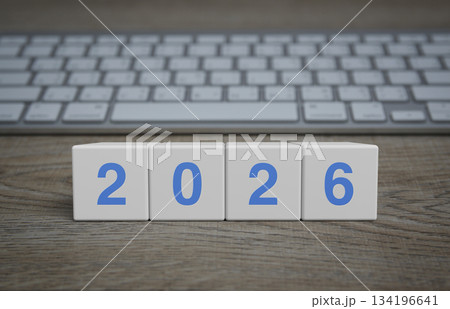 Happy new year 2026 technology online concept 134196641