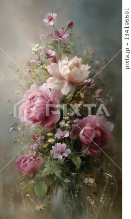 elegant floral postcard design 134196691