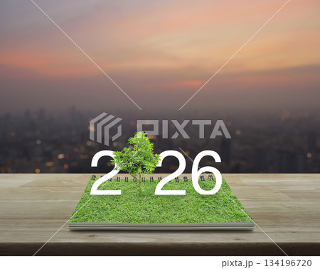Happy new year 2026 ecological cover concept 134196720