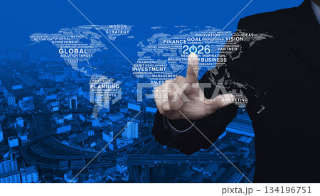 Happy new year 2026 global business start up concept, Elements of this image furnished by NASA 134196751