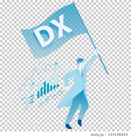 DXの旗を掲げて走る男性医師のアイソメイラスト(Color variation) DXの旗を掲げて走る男性医師のアイソメイラスト(Color variation) 134196850
