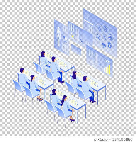 医学研修を受ける医師たちのデジタル学習シーン 134196860
