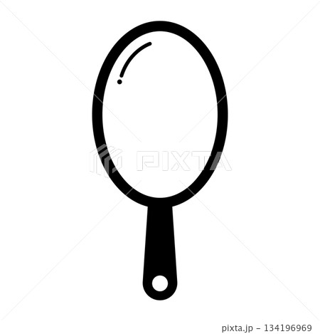 手鏡・ハンドミラー シルエット 134196969