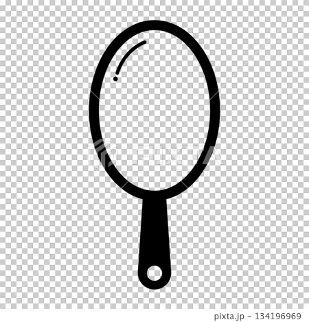 手鏡・ハンドミラー シルエット 134196969