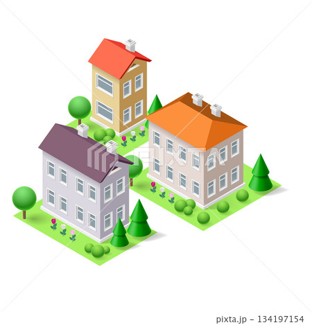 Isometric buildings 134197154