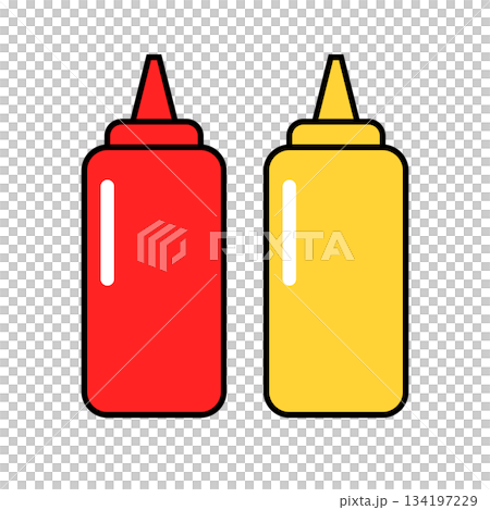 ケチャップとマスタードのボトル アイコン 134197229