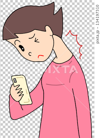 Illness, Disorders, and Diseases - Straight Neck, Smartphone Neck, Poor Posture Illness, Disorders, and Diseases - Straight Neck, Smartphone Neck, Poor Posture 134197310