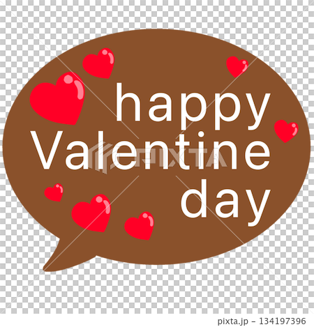 バレンタインデー　文字　吹き出し　 134197396