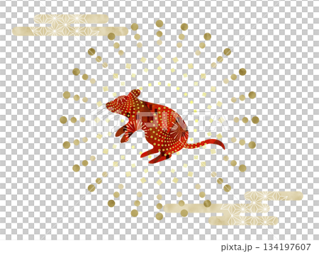 Japanese-style rats and geometric patterns Japanese-style rats and geometric patterns 134197607