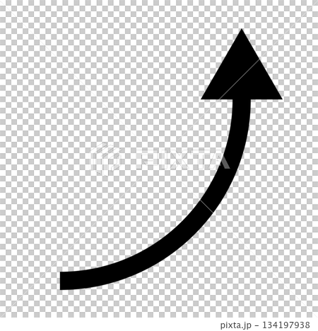 A simple upward-sloping curved arrow A simple upward-sloping curved arrow 134197938