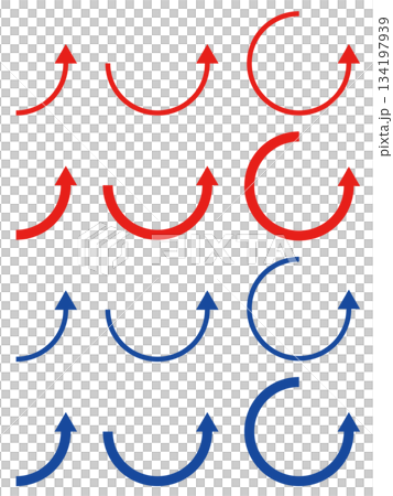 Curved arrow set (red and blue) Curved arrow set (red and blue) 134197939