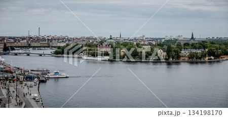city view of old town of stockhold sweden on cloudy day 134198170