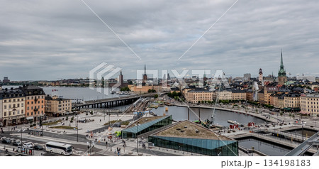city view of old town of stockhold sweden on cloudy day city view of old town of stockhold sweden on cloudy day 134198183