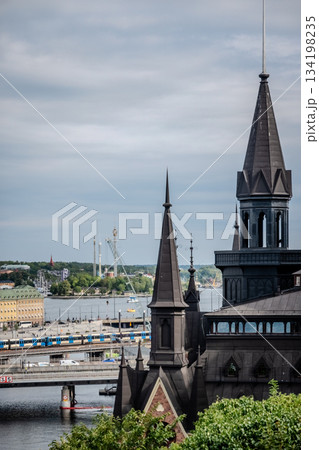 scenic view of the Old Town (Gamla Stan) in Stockholm, Sweden 134198235