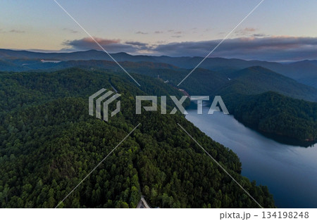 Beautiful landscape scenes at lake jocassee south carolina 134198248