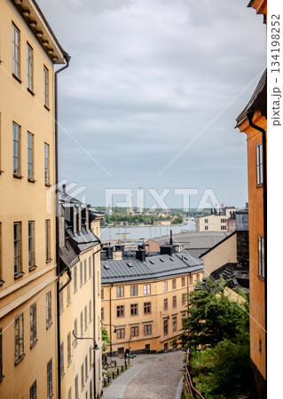 Historical old streets and architecture Old town of Stockholm, Sweden 134198252