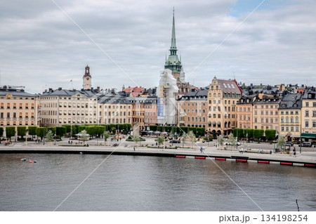 city view of old town of stockhold sweden on cloudy day city view of old town of stockhold sweden on cloudy day 134198254