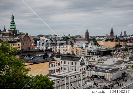Historical old streets and architecture Old town of Stockholm, Sweden 134198257