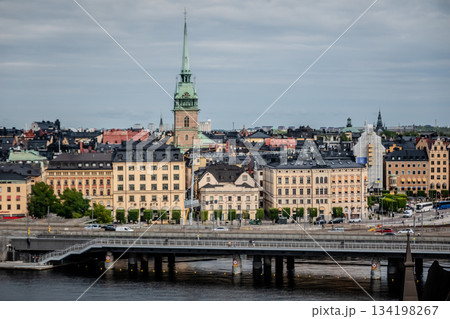 scenic view of the Old Town (Gamla Stan) in Stockholm, Sweden 134198267