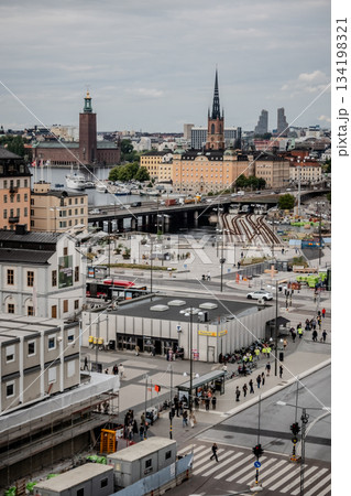 Historical old streets and architecture Old town of Stockholm, Sweden 134198321