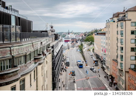 Historical old streets and architecture Old town of Stockholm, Sweden 134198326